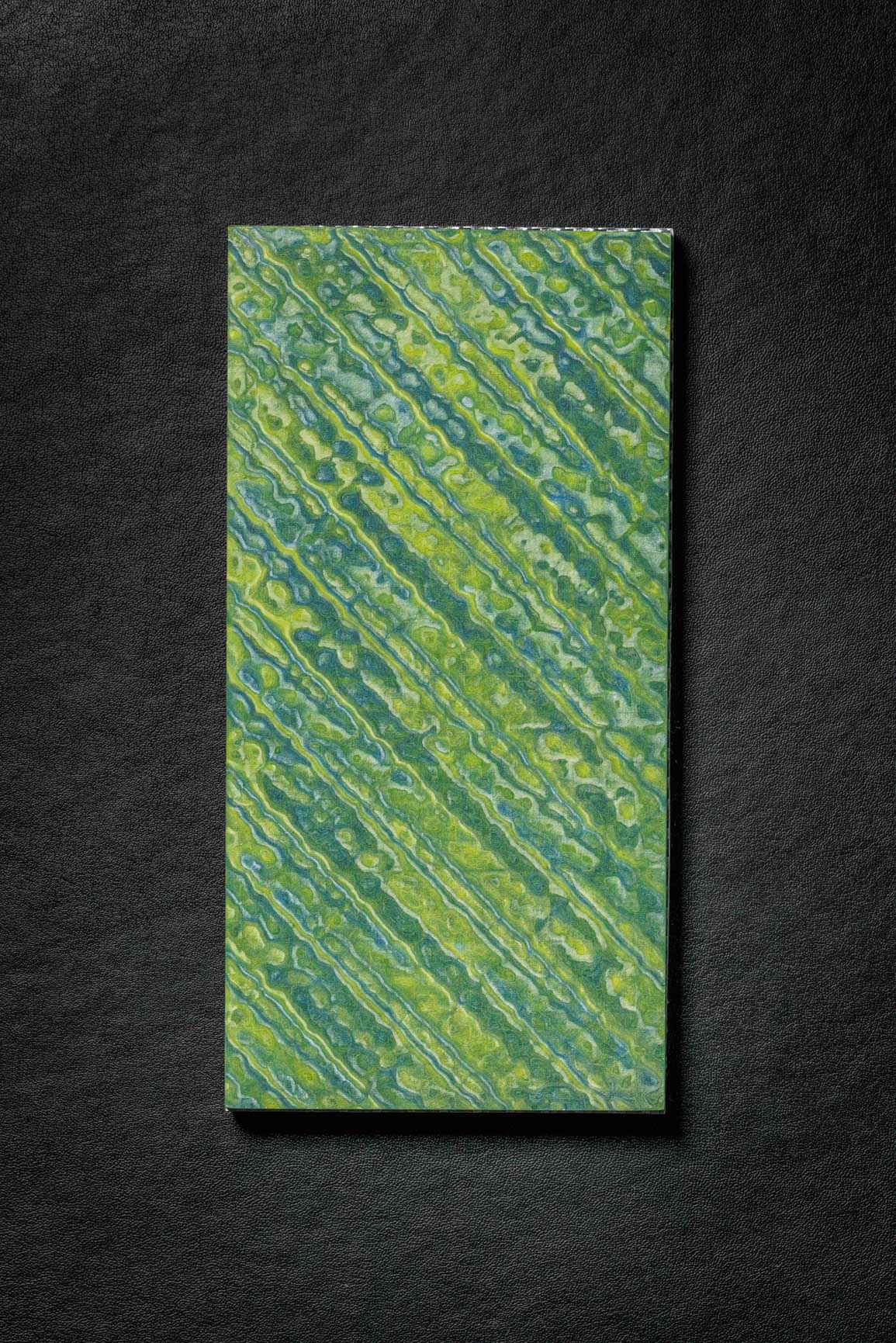 Dark Blue, Neon Green (1:1) Double Side Damascus