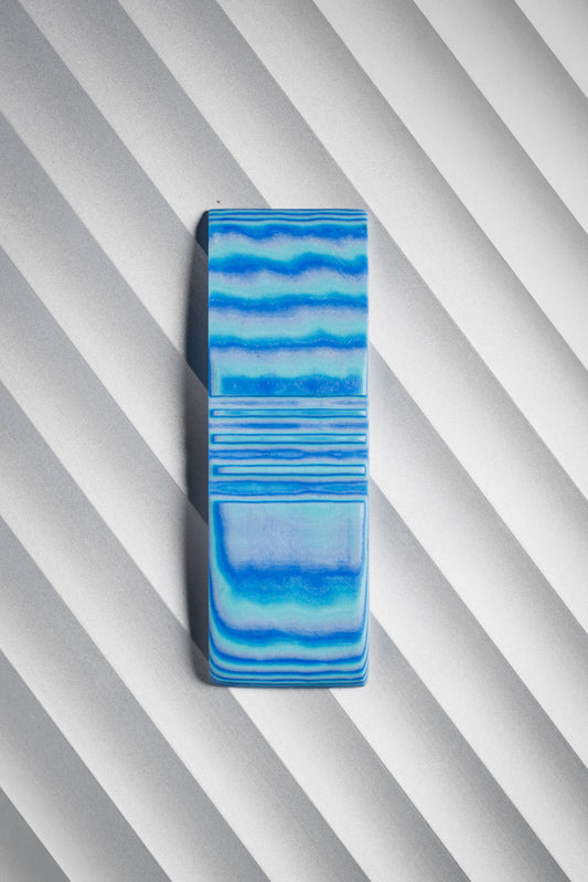 Dark Blue, Tiffany Blue, White (1:1:1) Angle Cut