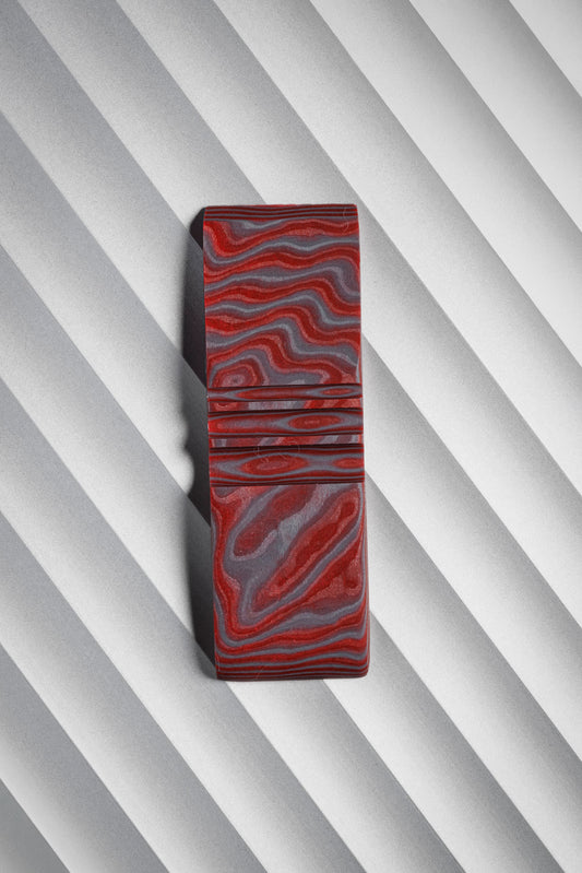 Red, Grey (2:1) Double Side Damascus