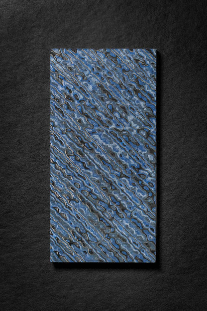Black, Dark Blue (0.5:1) Single Side Damascus