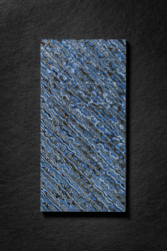 Black, Dark Blue (0.5:1) Single Side Damascus