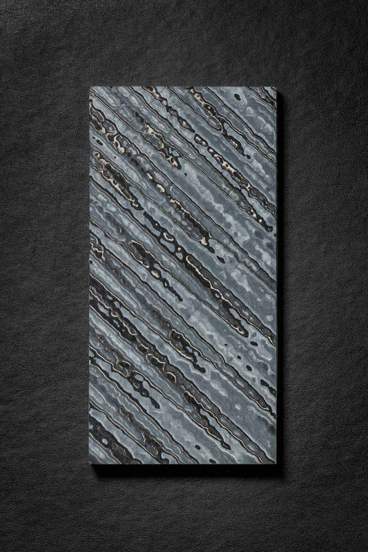 White, Grey, Black (1:1:1) Single Side Damascus
