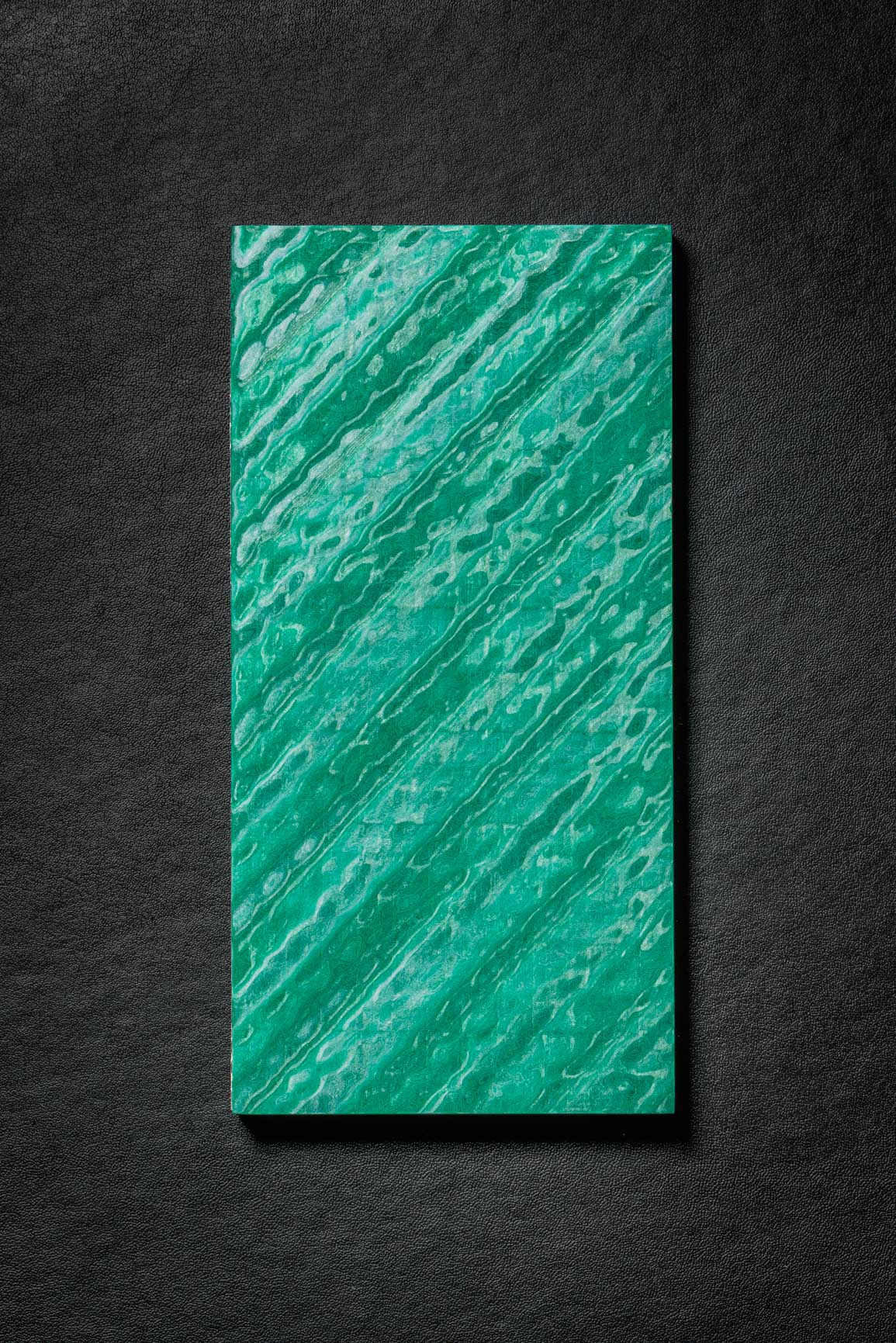 Dark Green, White (2:1) Double Side Damascus