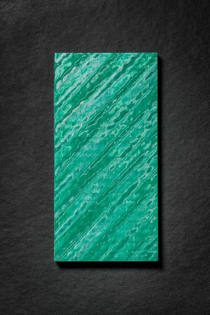 Dark Green, White (2:1) Double Side Damascus