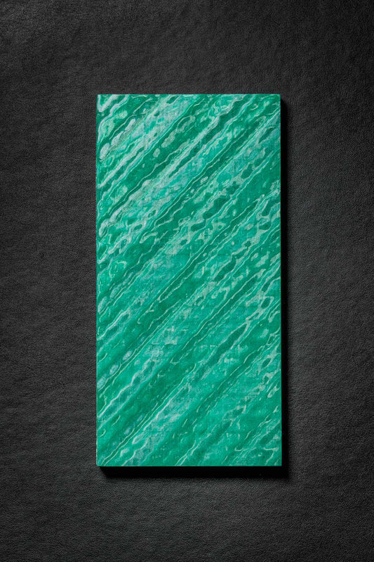 Dark Green, White (2:1) Double Side Damascus