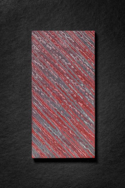 Red, Grey (2:1) Double Side Damascus