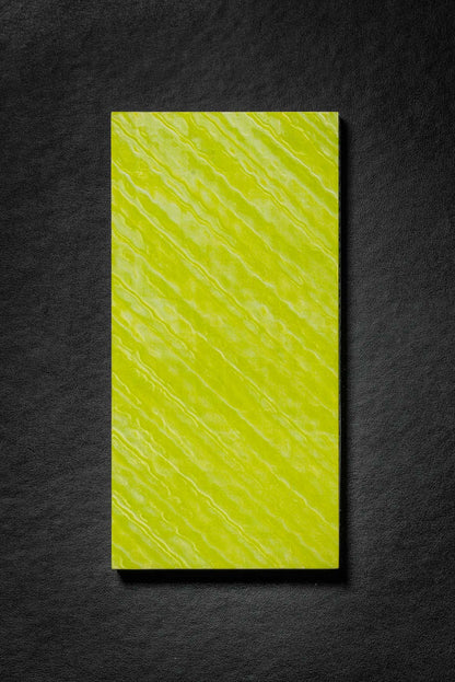 Neon Green, White (1:1) Double Side Damascus