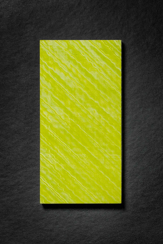 Neon Green, White (1:1) Double Side Damascus