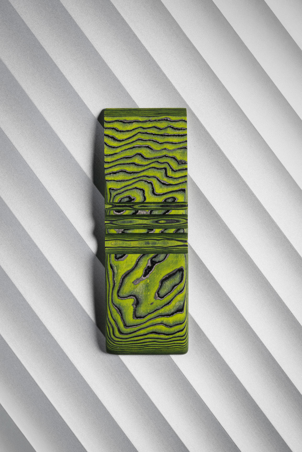 Black, Neon Green (0.5:1) Single Side Damascus