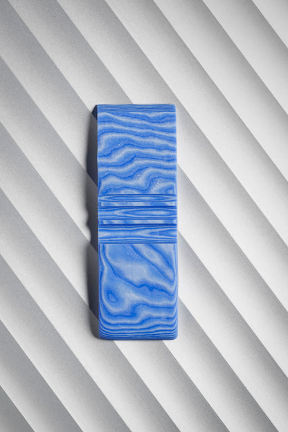 Dark Blue, White (1:1) Double Side Damascus