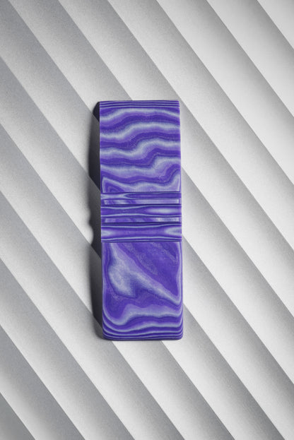 Purple, White (2:1) Double Side Damascus