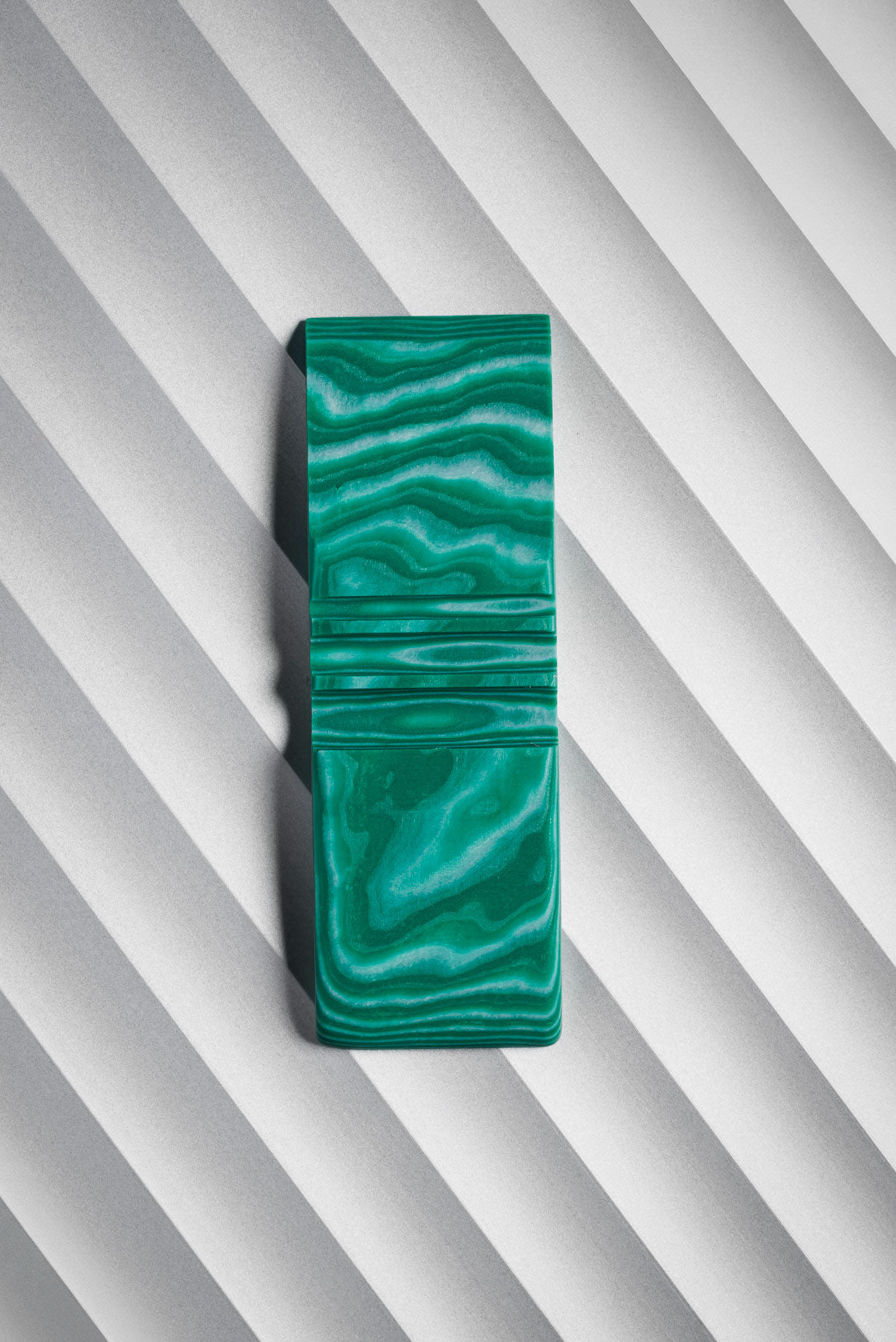 Dark Green, White (2:1) Double Side Damascus