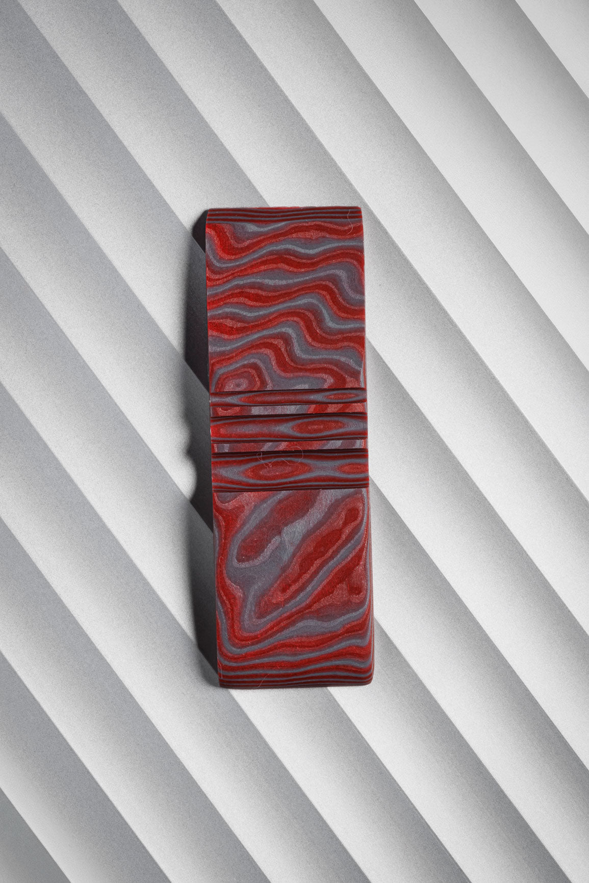 Red, Grey (2:1) Double Side Damascus