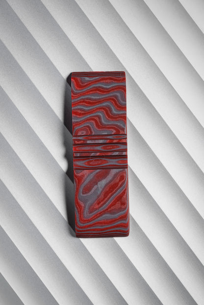 Red, Grey (2:1) Double Side Damascus