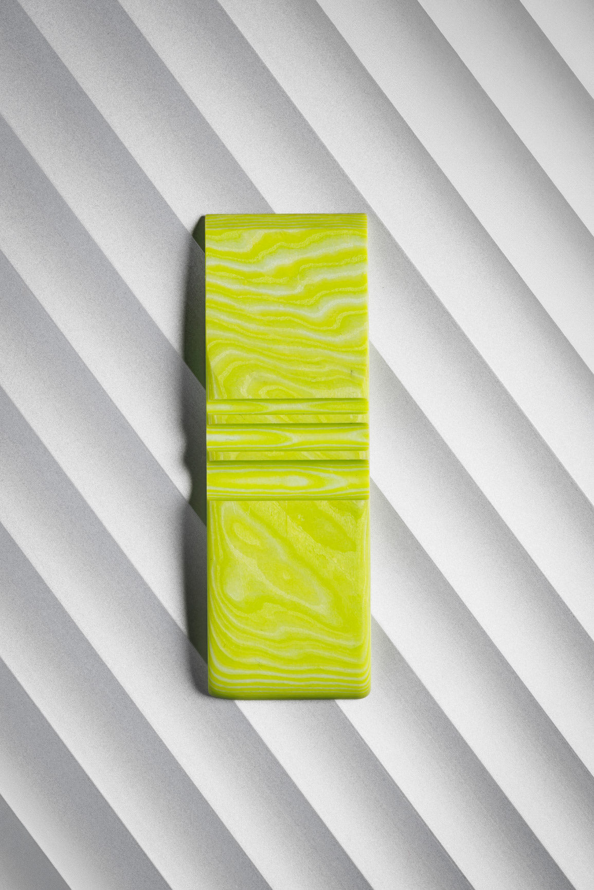 Neon Green, White (1:1) Double Side Damascus