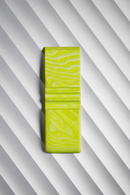 Neon Green, White (1:1) Double Side Damascus