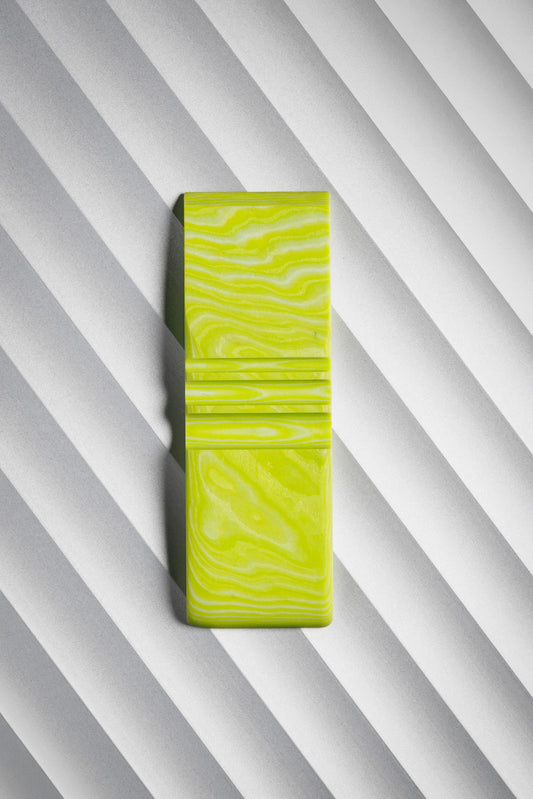 Neon Green, White (1:1) Double Side Damascus