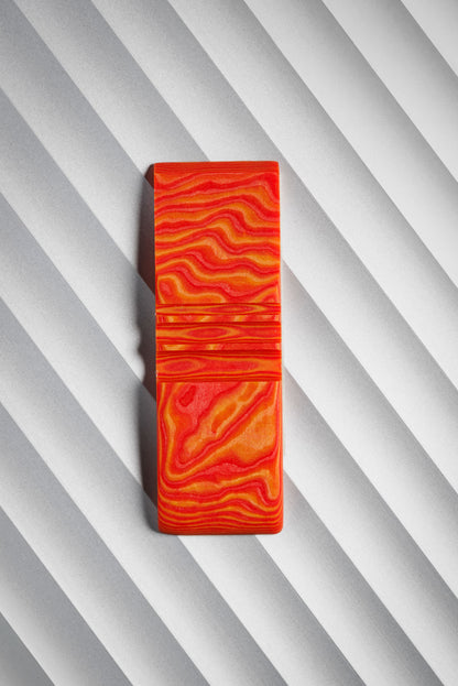 Red, Orange (1:1) Double Side Damascus