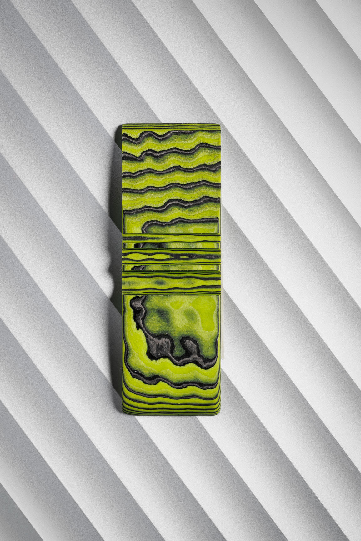 Black, Neon Green (1:2) Angle Cut