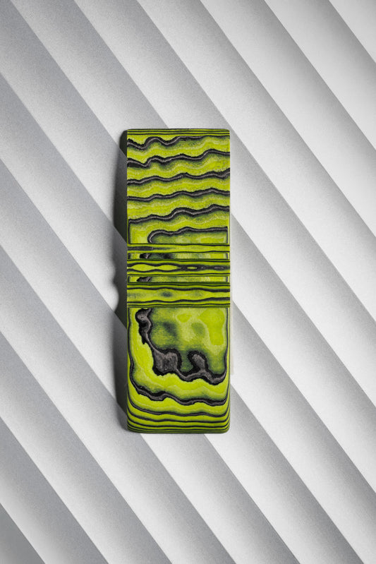 Black, Neon Green (1:2) Angle Cut